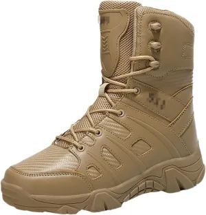 Men's Military Boots High Top Outdoor Hiking Shoes Anti-Collision Military Boots Tactical Boots