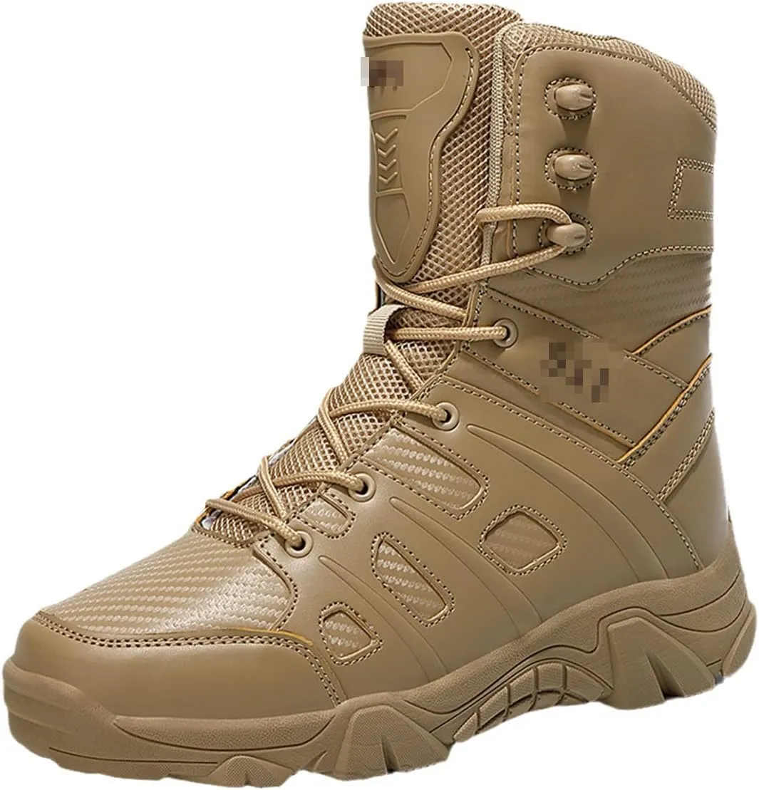 Men's Military Boots High Top Outdoor Hiking Shoes Anti-Collision Military Boots Tactical Boots