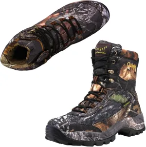 Mens Military Boots, Men High Top Lace up Non-Slip Lace up Camouflage Walking Boots, Waterproof Hiking Military Tactical Safety Boots, for Camping, Hiking Work, Combat, Jungle