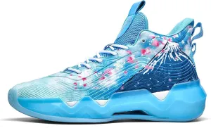 Men's Neutral Fluorescent Basketball Shoes Women's Shoes Super Light Sneakers high top Graffiti Style Combat Shoes