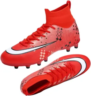 Men's Soccer Shoes High Top AG Cleats Outdoor Turf Athletic Professional Spikes Youth Boys Football Sneaker Unisex
