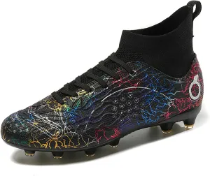 Men's Soccer Shoes High-Top Soccer Cleats Outdoor Breathable Athletic Professional Spikes Youth Boys Football Shoes Unisex