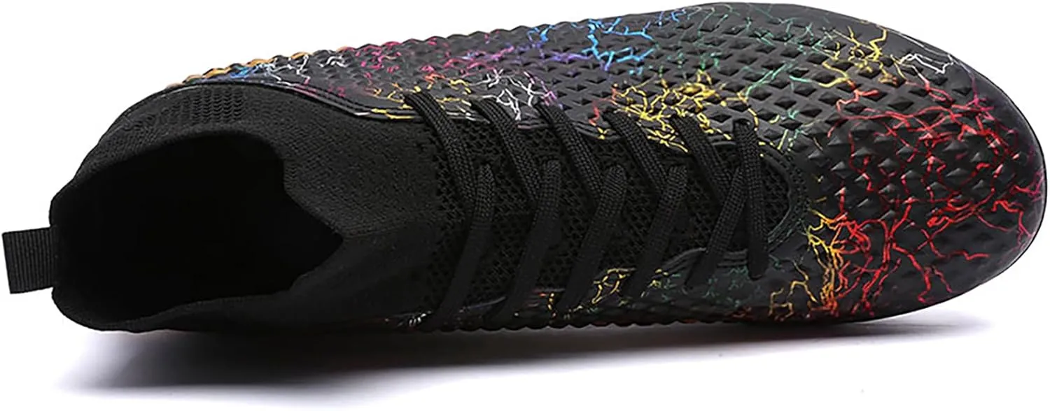 Men's Soccer Shoes High-Top Soccer Cleats Outdoor Breathable Athletic Professional Spikes Youth Boys Football Shoes Unisex