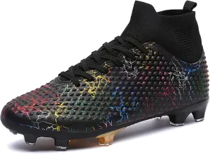 Men's Soccer Shoes High-Top Soccer Cleats Outdoor Breathable Athletic Professional Spikes Youth Boys Football Shoes Unisex