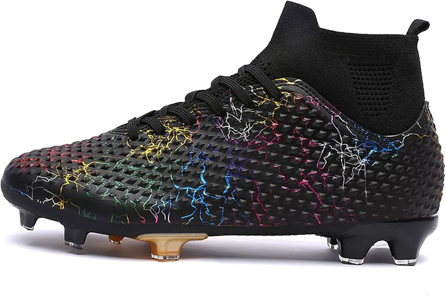 Men's Soccer Shoes High-Top Soccer Cleats Outdoor Breathable Athletic Professional Spikes Youth Boys Football Shoes Unisex