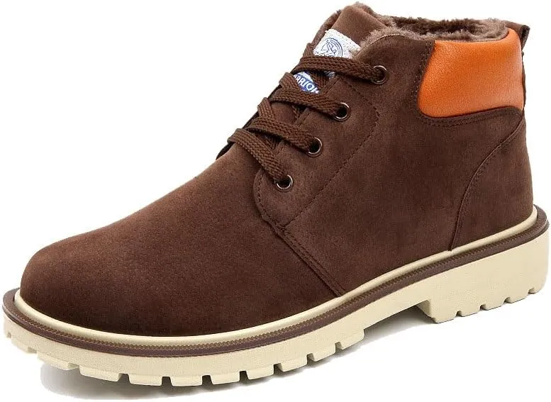 Men's winter leather hiking boots waterproof non-slip warm-lined snow boots for outdoor hiking