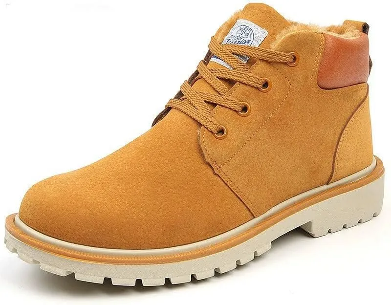 Men's winter leather hiking boots waterproof non-slip warm-lined snow boots for outdoor hiking