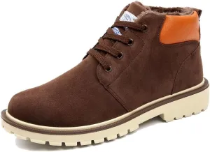 Men's winter leather hiking boots waterproof non-slip warm-lined snow boots for outdoor hiking