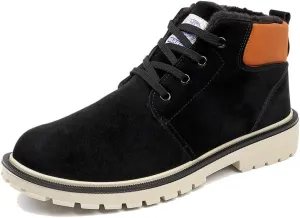 Men's winter leather hiking boots waterproof non-slip warm-lined snow boots for outdoor hiking