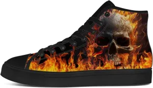 Men's Women's Gothic Skull High Top Sneakers Canvas Shoes Skull Shoes Gifts for Men Women