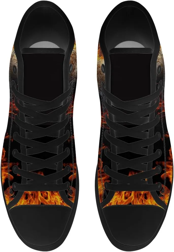 Men's Women's Gothic Skull High Top Sneakers Canvas Shoes Skull Shoes Gifts for Men Women