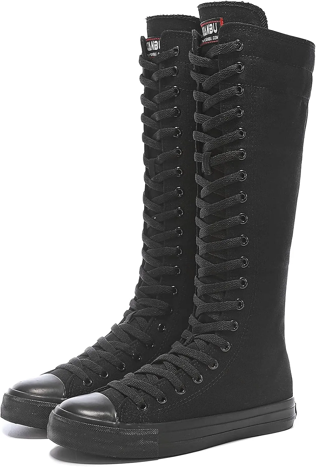 Momuk Women's Fashion Lace Up Knee High Canvas Zip Boots Girls Fancy School Shoes