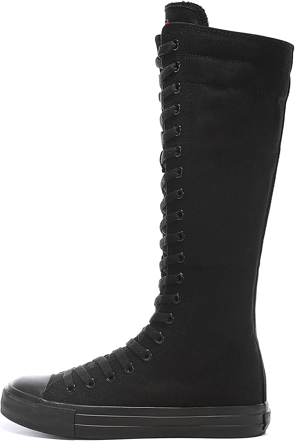 Momuk Women's Fashion Lace Up Knee High Canvas Zip Boots Girls Fancy School Shoes