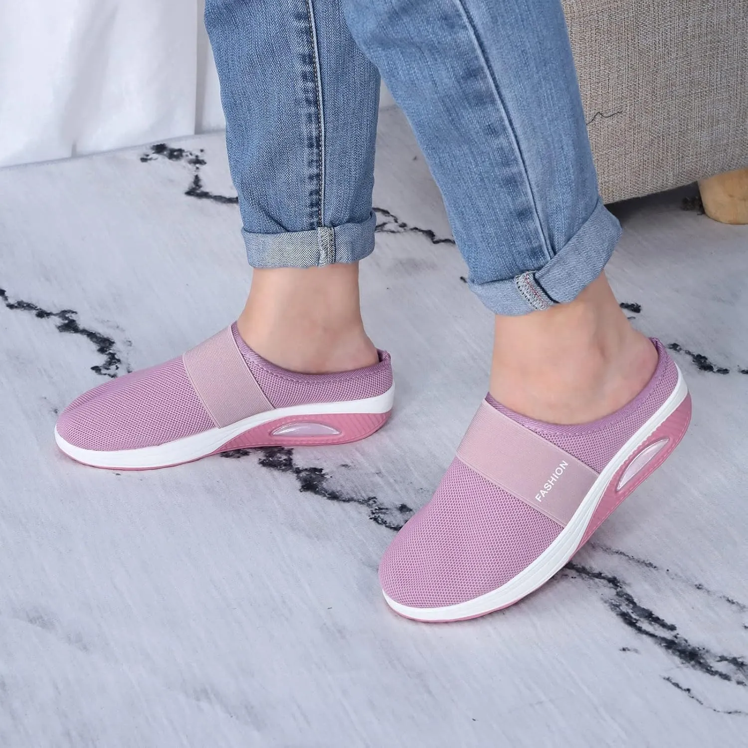 Non Slip Work Shoes Women Mesh Breathable Slip On Shoes Casual Men's Fashion Sneakers Running Lightweight Tennis White Tennis Shoe Loafers Dress Shoe