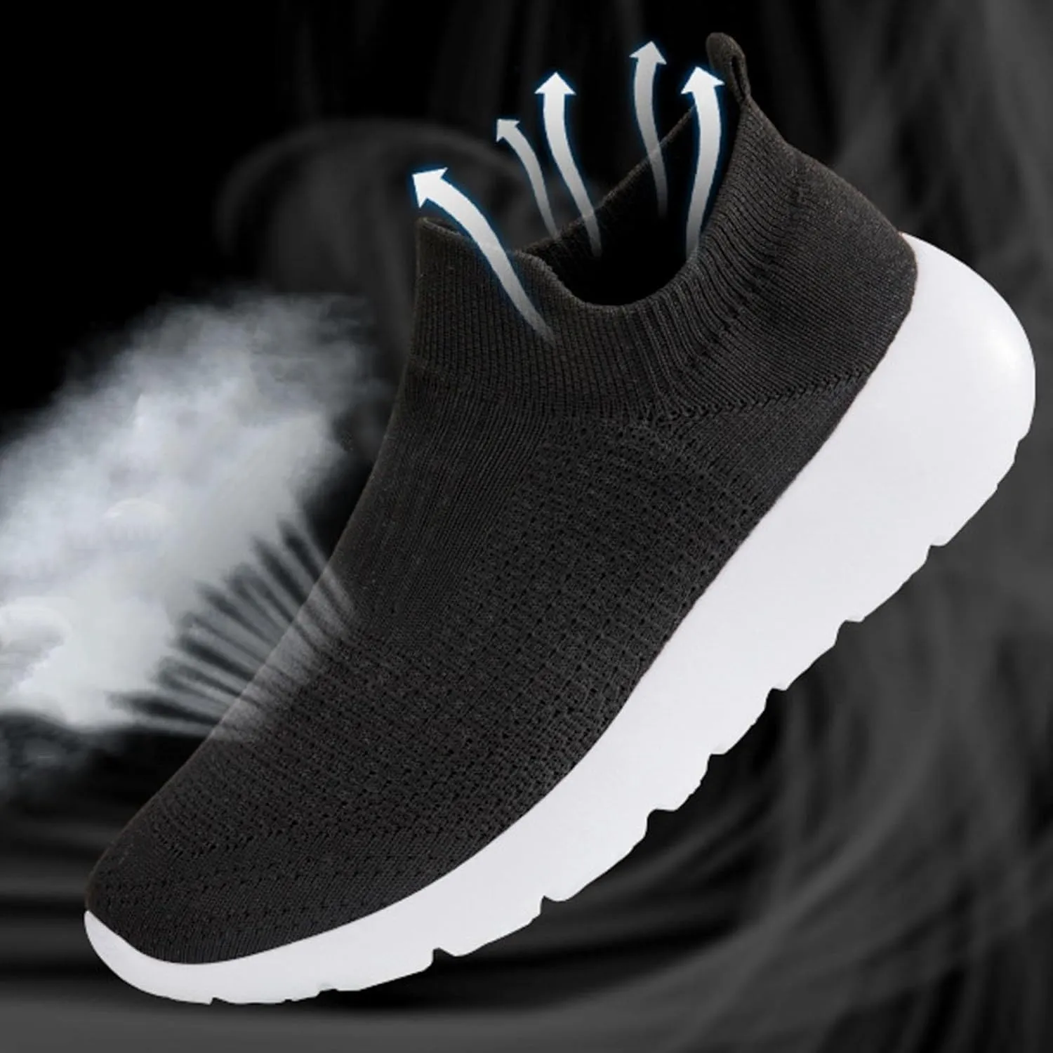 Non Slip Work Sport Shoes for Men Arch Support Plantar Fasciitis Shoes Elastic Cushion Sneakers for Men