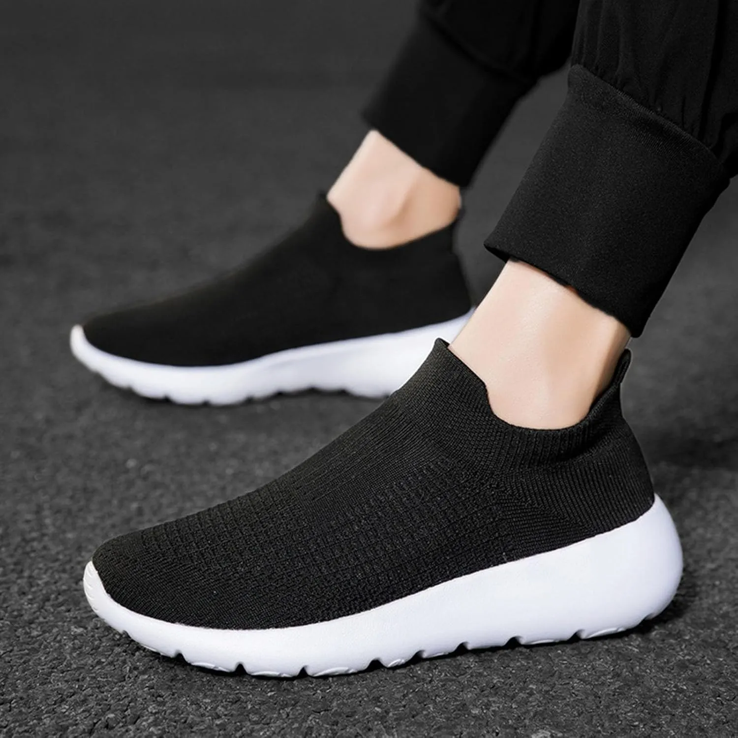 Non Slip Work Sport Shoes for Men Arch Support Plantar Fasciitis Shoes Elastic Cushion Sneakers for Men