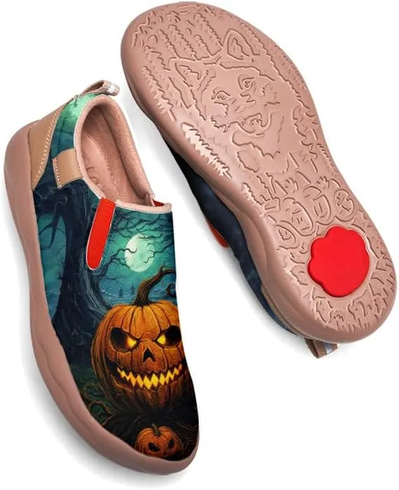 Onehorse Kids Halloween Painted Shoes for Boys Girls Loafers Slip-On House School Sneakers Walking Casual Travel