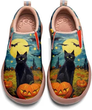 Onehorse Kids Halloween Painted Shoes for Boys Girls Loafers Slip-On House School Sneakers Walking Casual Travel