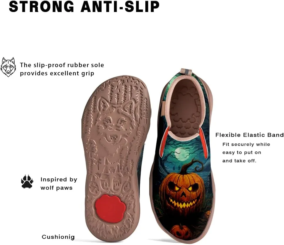 Onehorse Kids Halloween Painted Shoes for Boys Girls Loafers Slip-On House School Sneakers Walking Casual Travel