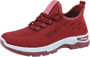 Orthopedic Womens Sneakers Mesh Breathable Fashion Lace Up Walking Running Shoes Comfortable Tennis Shoes Non Slip Lightweight Casual Sneakers for Women