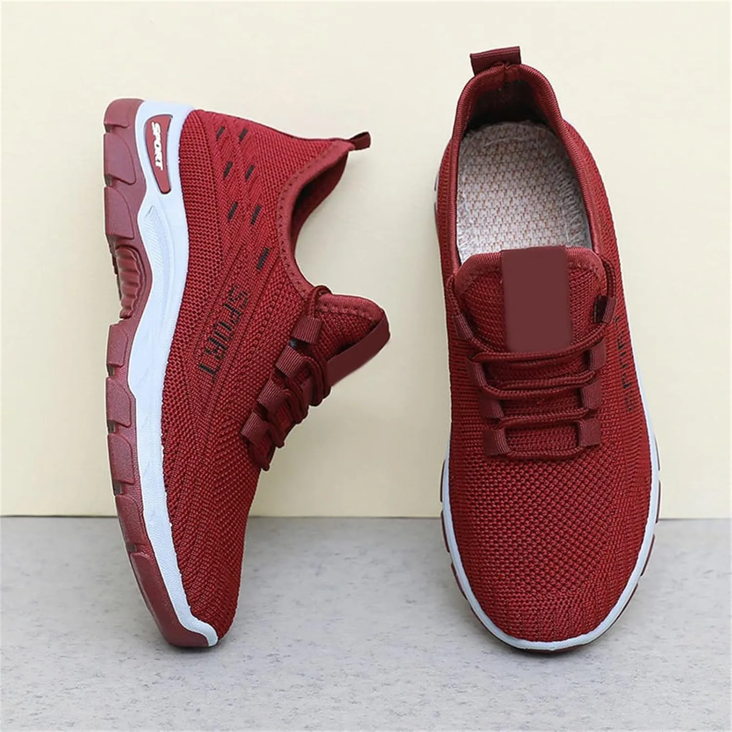 Orthopedic Womens Sneakers Mesh Breathable Fashion Lace Up Walking Running Shoes Comfortable Tennis Shoes Non Slip Lightweight Casual Sneakers for Women