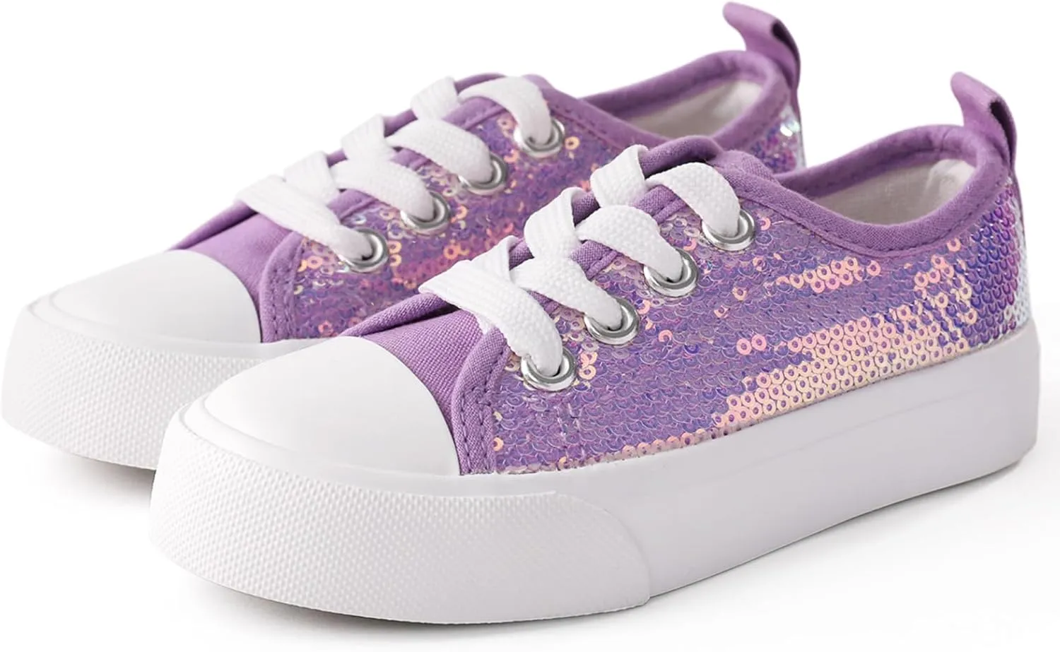 PATPAT Toddler Kid Canvas Sneaker Sparkle Sequins Glitter Shoes Boys and Girls Sneakers Sneakers Shoes