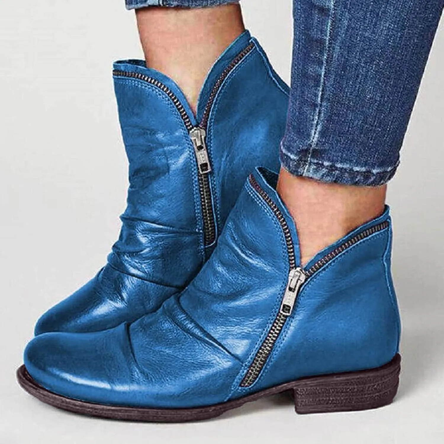 peqiut Womens Cowboy Boots Suede Wedge Heel Wide Calf Cowboy Boots Women Warm Comfortable Snow Womens Boots