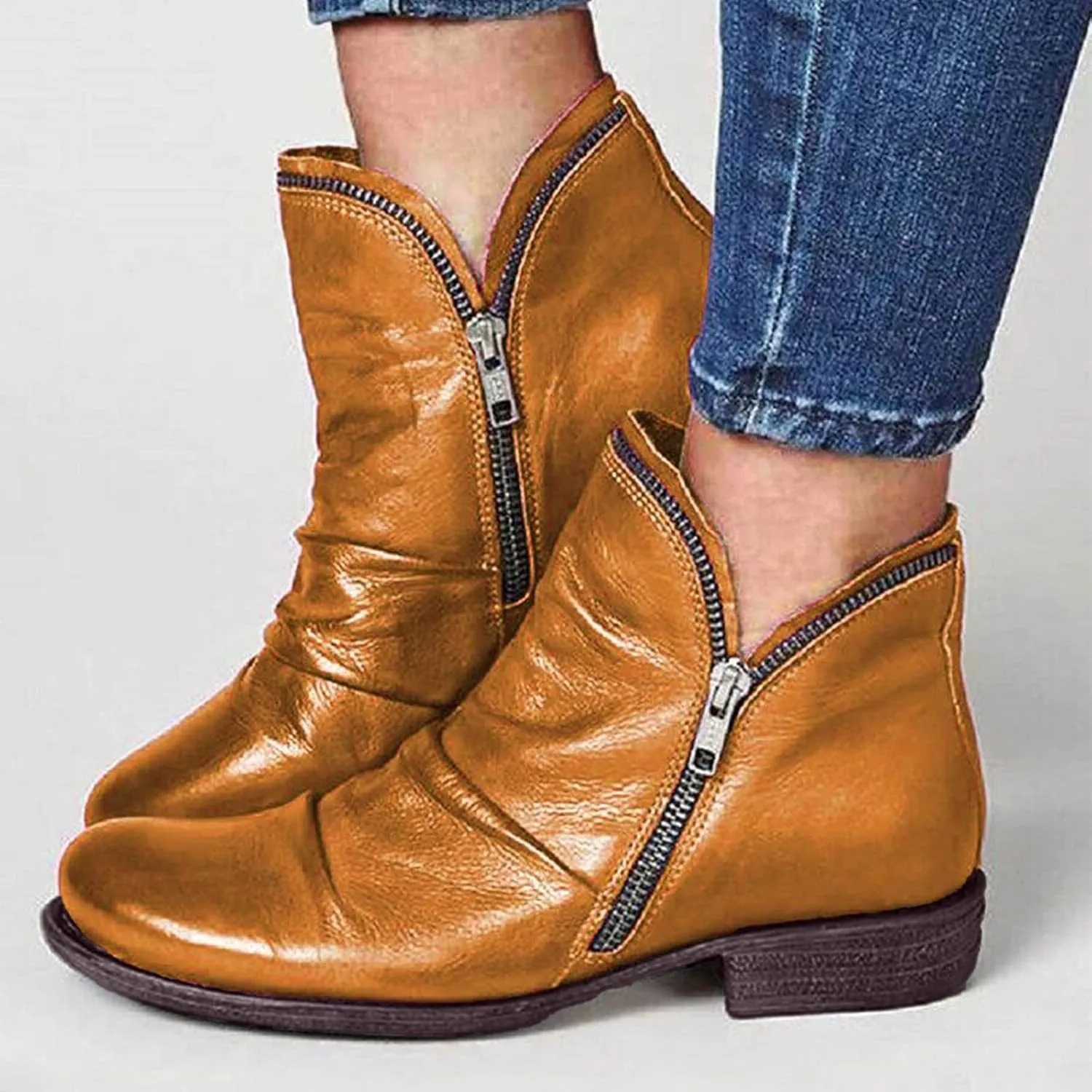 peqiut Womens Cowboy Boots Suede Wedge Heel Wide Calf Cowboy Boots Women Warm Comfortable Snow Womens Boots