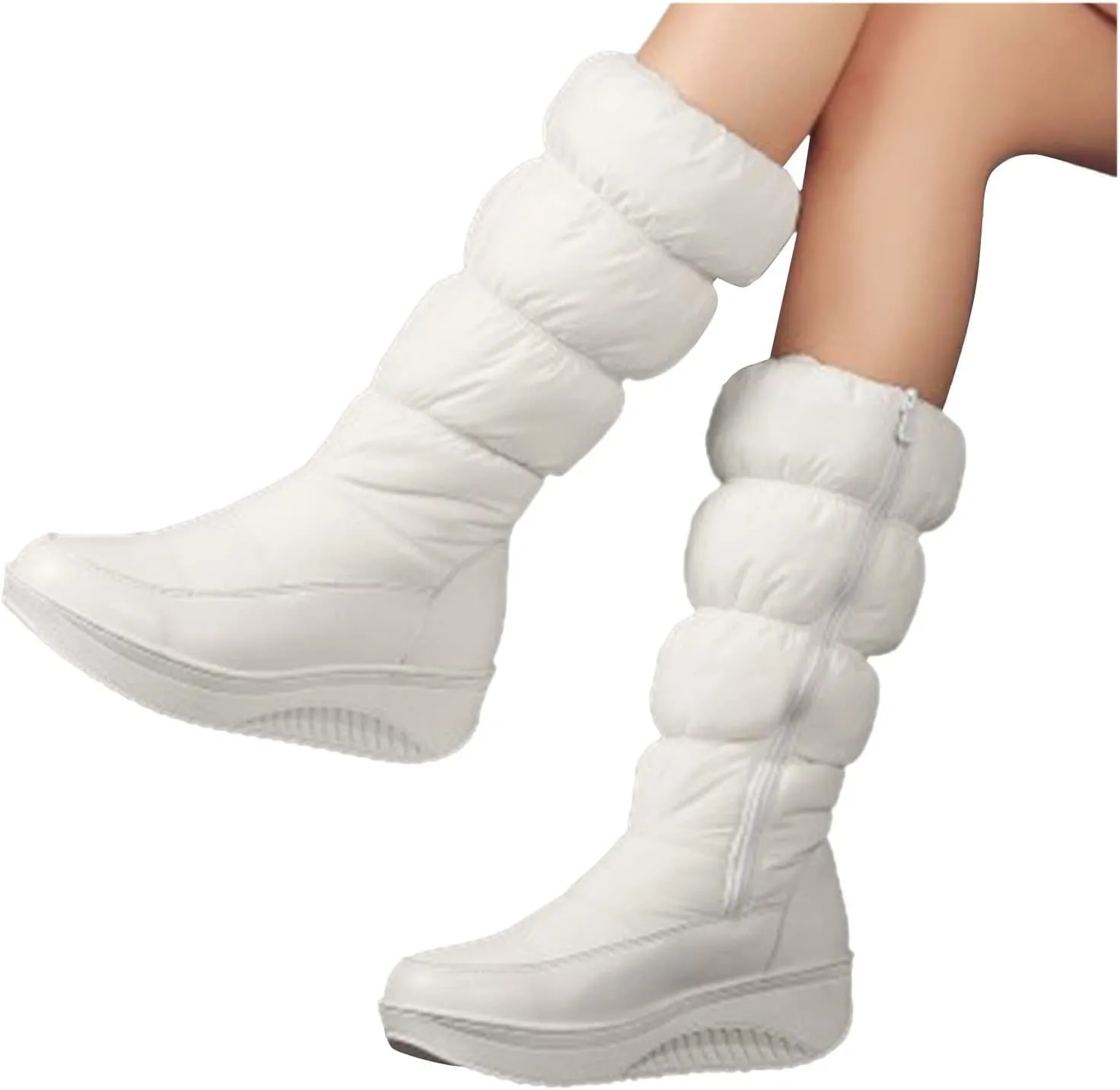 peqiut Womens Snow Boots Winter Snow Shoes Cotton Round Toe Winter High Boots Lightweight Outdoor Booties Comfort