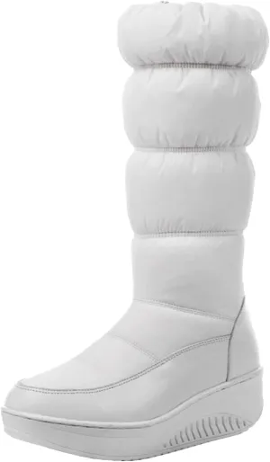peqiut Womens Snow Boots Winter Snow Shoes Cotton Round Toe Winter High Boots Lightweight Outdoor Booties Comfort