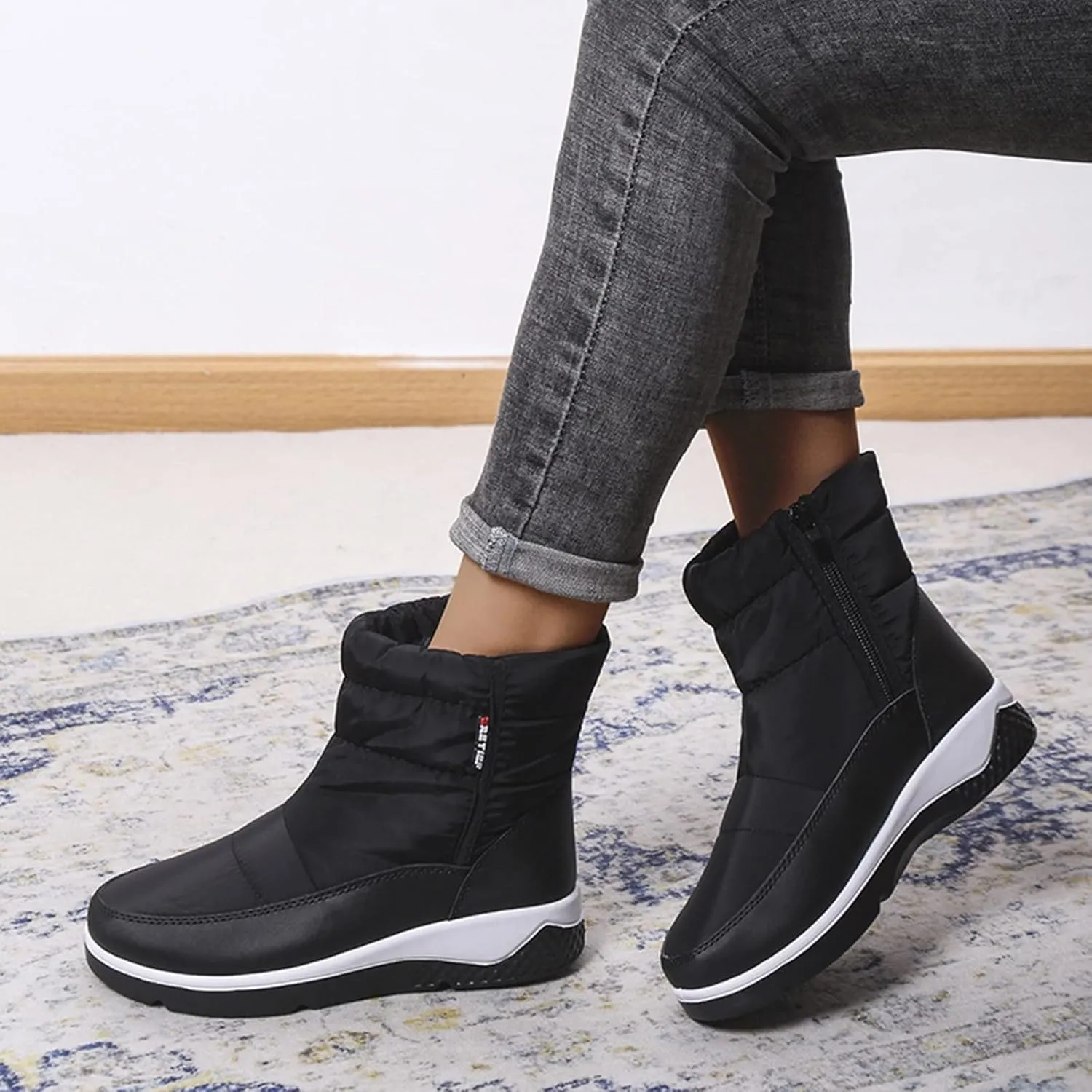 peqiut Womens Snow Boots Winter Snow Shoes Non Slip Long Tube Winter Ankle Boots Ladies Lightweight Outdoor Booties Comfort