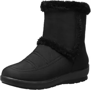 peqiut Womens Snow Boots Winter Snow Shoes Thickened Winter Ankle Boots Fashion Slip On Short Outdoor Booties Comfort