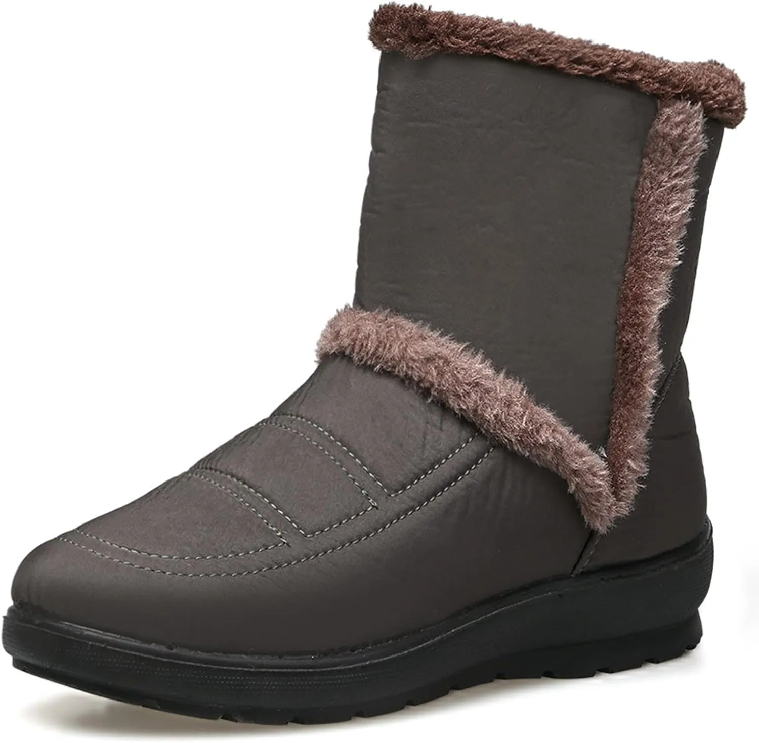 peqiut Womens Snow Boots Winter Snow Shoes Thickened Winter Ankle Boots Fashion Slip On Short Outdoor Booties Comfort