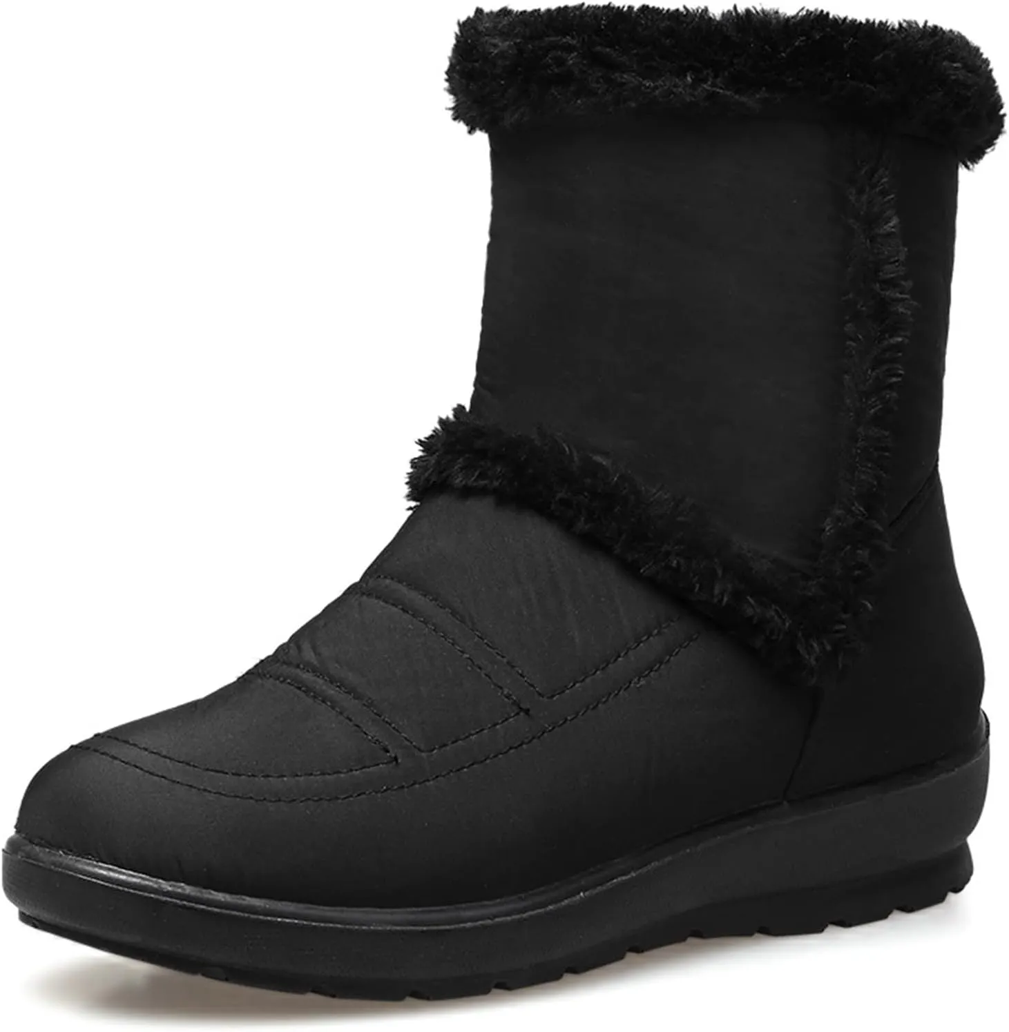 peqiut Womens Snow Boots Winter Snow Shoes Thickened Winter Ankle Boots Fashion Slip On Short Outdoor Booties Comfort