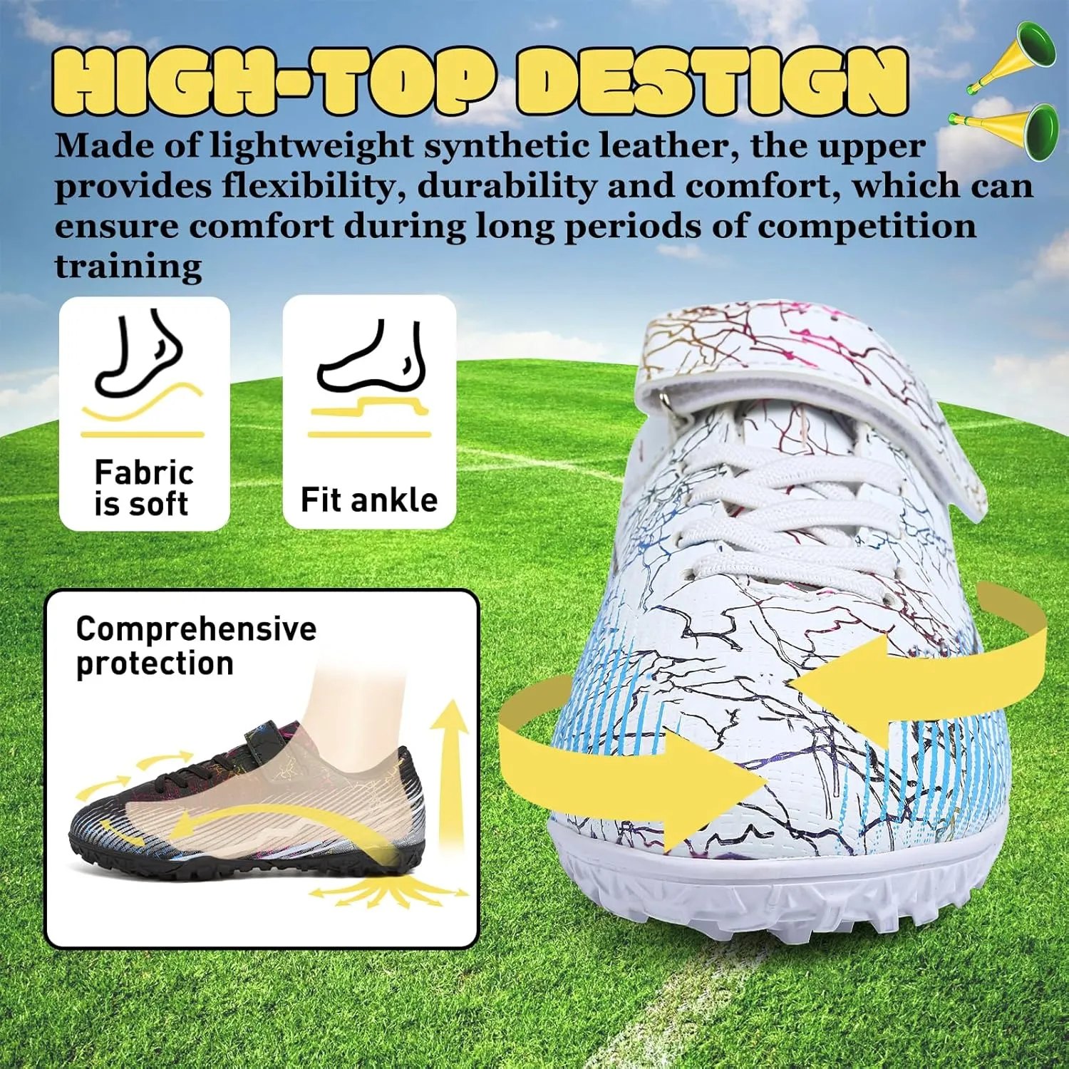 RDGO Boys Girls Soccer Cleats Indoor Soccer Shoes (Little Kid/Big Kid) TF