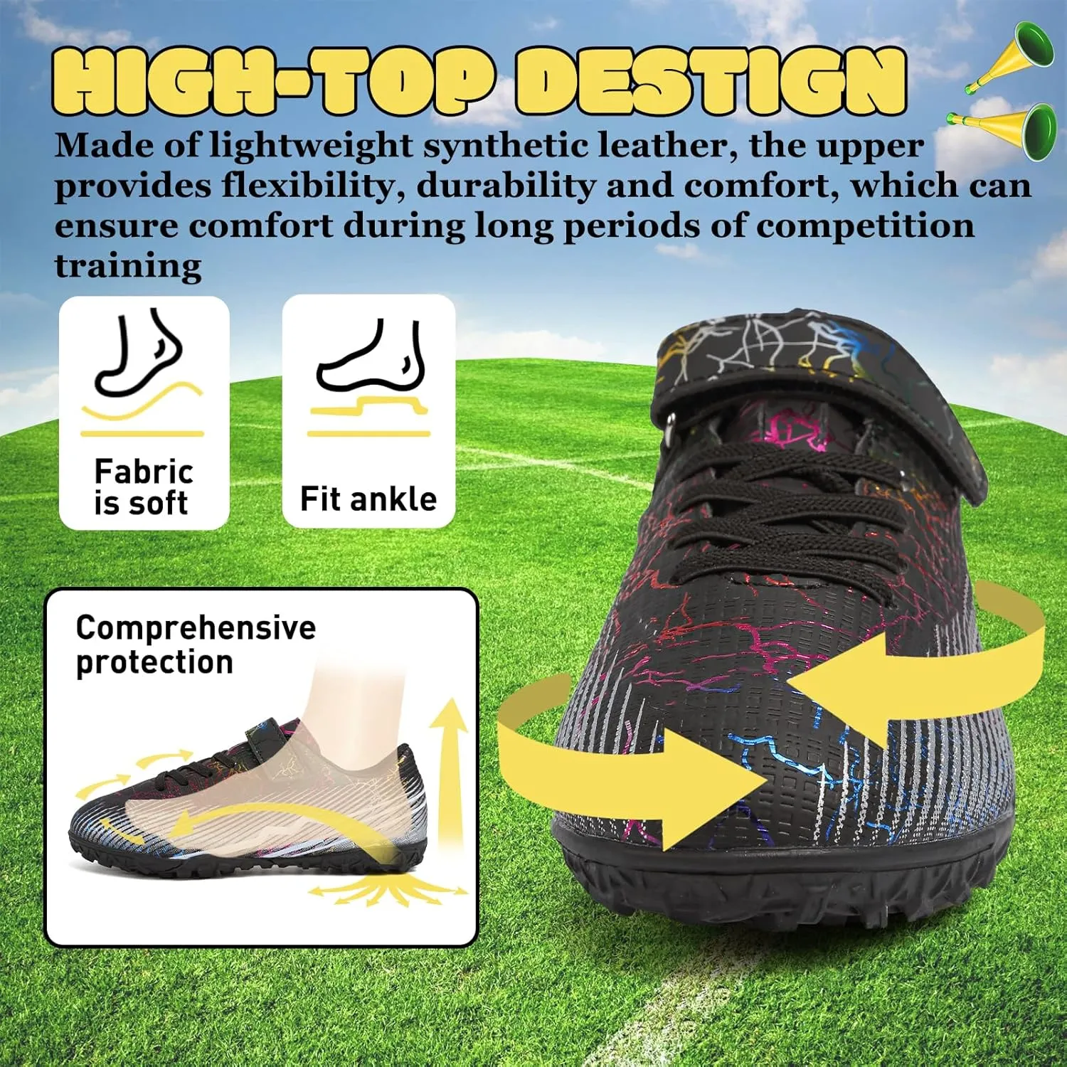 RDGO Boys Girls Soccer Cleats Indoor Soccer Shoes (Little Kid/Big Kid) TF