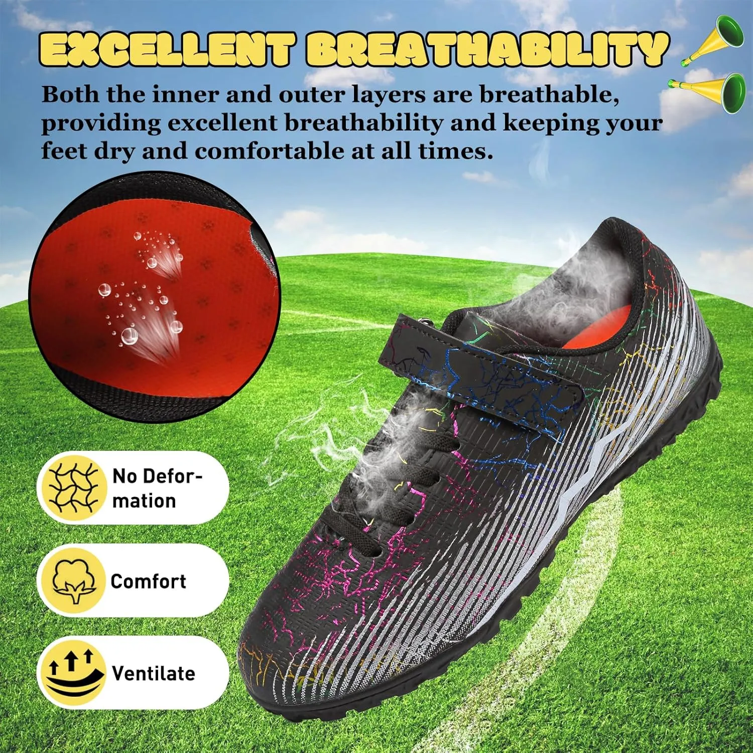RDGO Boys Girls Soccer Cleats Indoor Soccer Shoes (Little Kid/Big Kid) TF