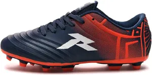 RUNIC Soccer Cleats for Men and Boys – Firm Ground Cleats with Multi-Shaped Studs - Textured Forefoot- Soft Lining -Flexible Upper - Reinforced Stitching - Black/Gold - 6