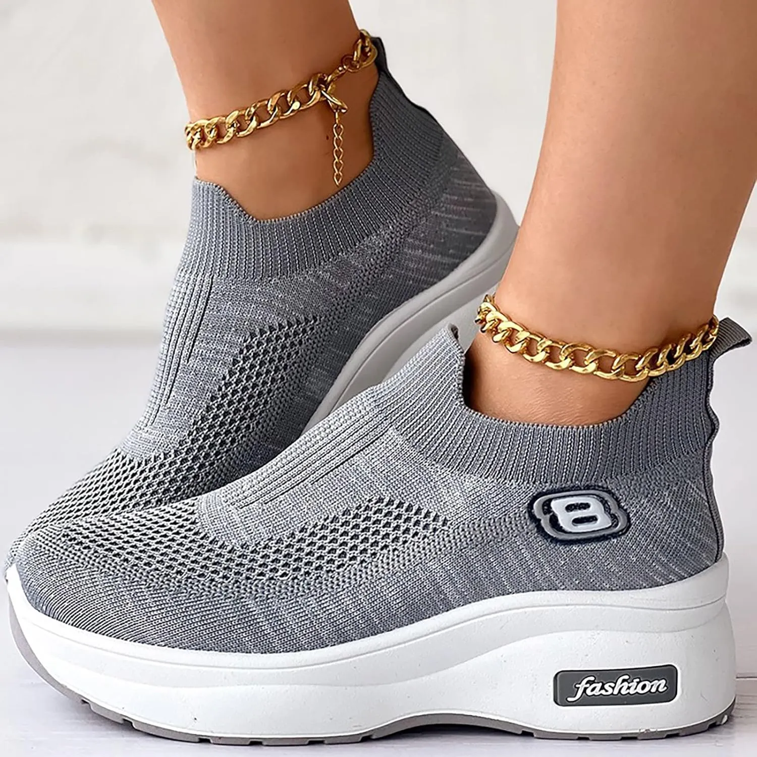 SBGMoSJ Womens Fashion Sneakers 2023 Women Slip On Sneakers Comfortable Nurse Walking Shoes Womens Black Athletic Shoes 9.5 Tennis Shoes Womens Zapatos Deportivos Negros Con Blanco para Mujer