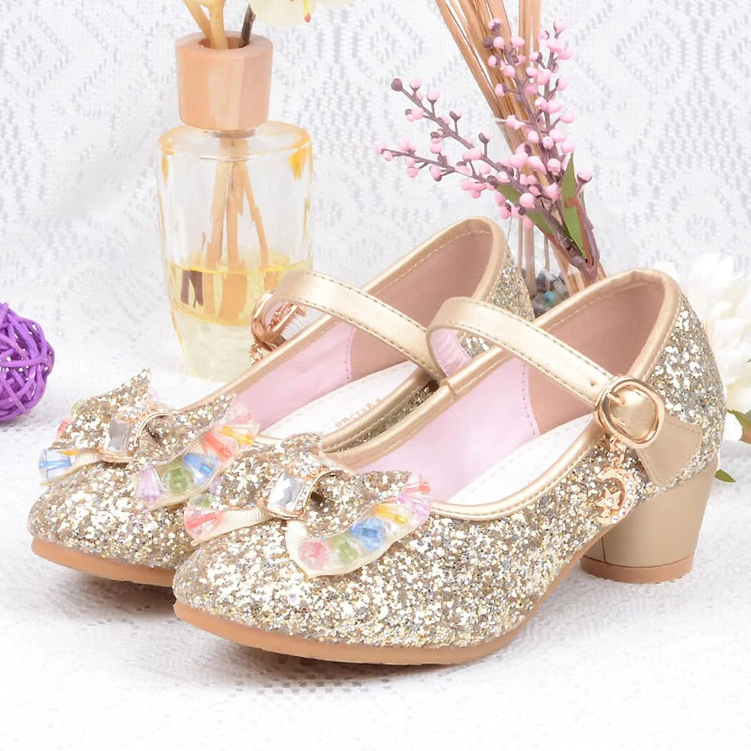 Shoes for Girls, 5-13 Years Infant Kids Baby Girls Pearl Crystal Bling Bowknot Single Princess Shoes Sandals