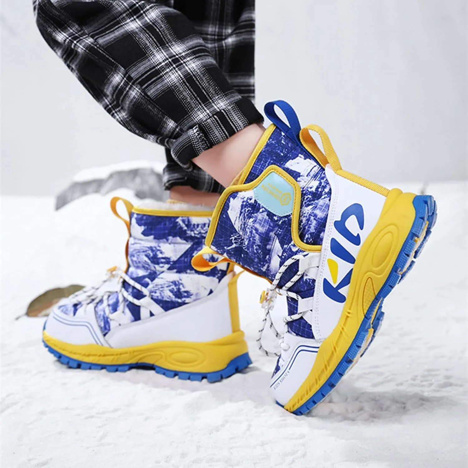 Snow Boots for Boy Girls Winter Boots Insulated Faux Fur Hiking Boots Fuzzy Zip up Warm Lined Short Boot Cold Weather