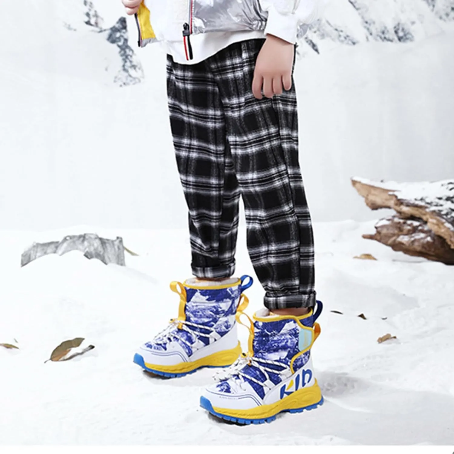 Snow Boots for Boy Girls Winter Boots Insulated Faux Fur Hiking Boots Fuzzy Zip up Warm Lined Short Boot Cold Weather