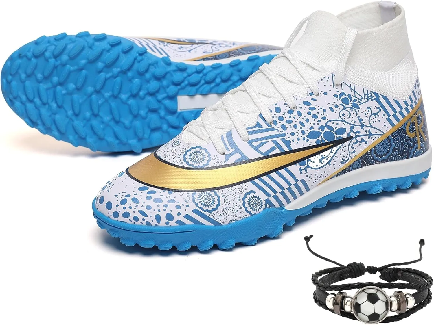 Soccer Cleats for Kids Turf Soccer Shoes Indoor Boys Girls Football Shoes Youth TF AG Artificial Ground Trainning Athletic Sneakers Outdoor