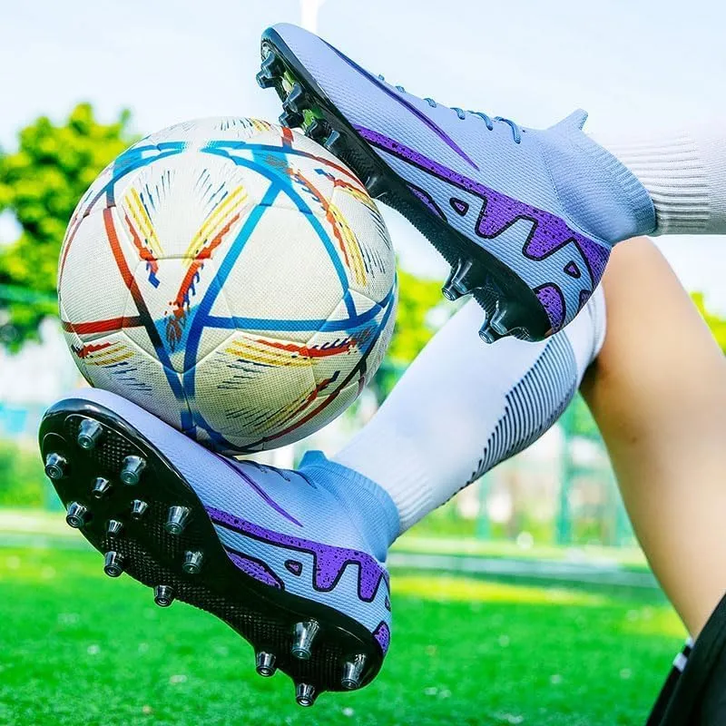 Soccer Cleats Men Soccer Boots Outdoor Turf Training Youth Soccer Cleats High-Top for Big Boys Soccer Shoes