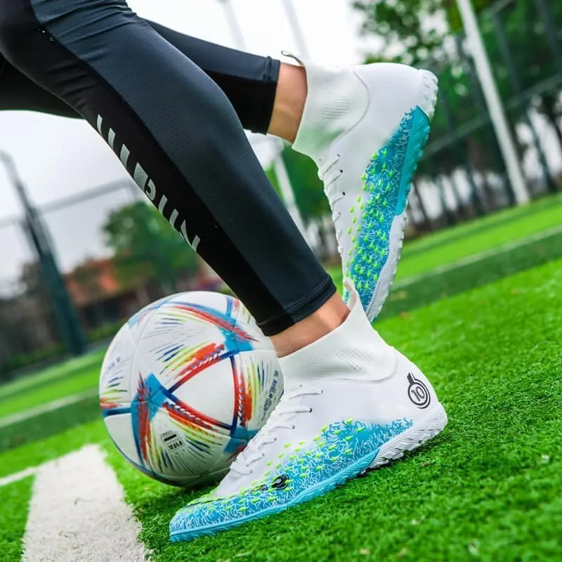 Soccer Cleats Men Soccer Boots Outdoor Turf Training Youth Soccer Cleats High-Top for Big Boys Soccer Shoes