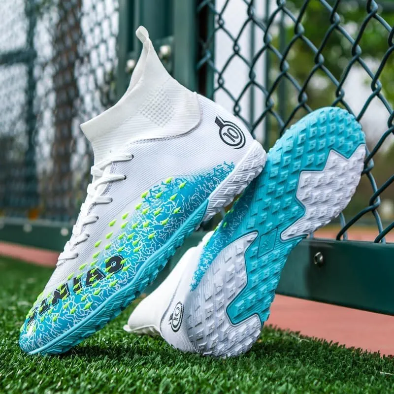 Soccer Cleats Men Soccer Boots Outdoor Turf Training Youth Soccer Cleats High-Top for Big Boys Soccer Shoes