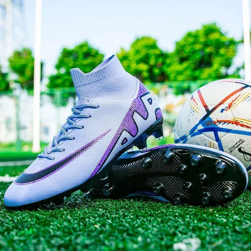 Soccer Cleats Men Soccer Boots Outdoor Turf Training Youth Soccer Cleats High-Top for Big Boys Soccer Shoes