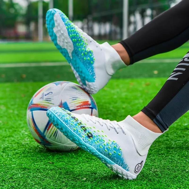Soccer Cleats Men Soccer Boots Outdoor Turf Training Youth Soccer Cleats High-Top for Big Boys Soccer Shoes