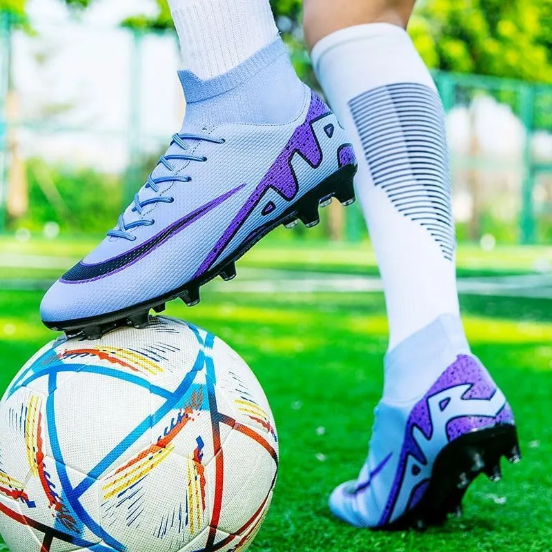 Soccer Cleats Men Soccer Boots Outdoor Turf Training Youth Soccer Cleats High-Top for Big Boys Soccer Shoes