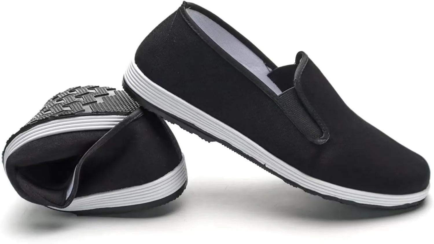 Tai Chi Shoes,Chinese Traditional Canvas Kung Fu Shoes, Martial Arts Old Beijing Shoes, Black Rubber Sole Unisex